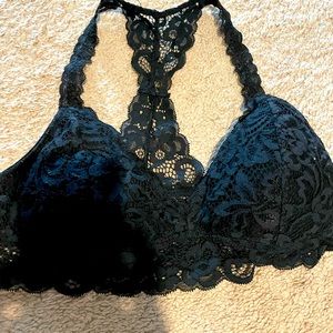 Black lace padded bralet
